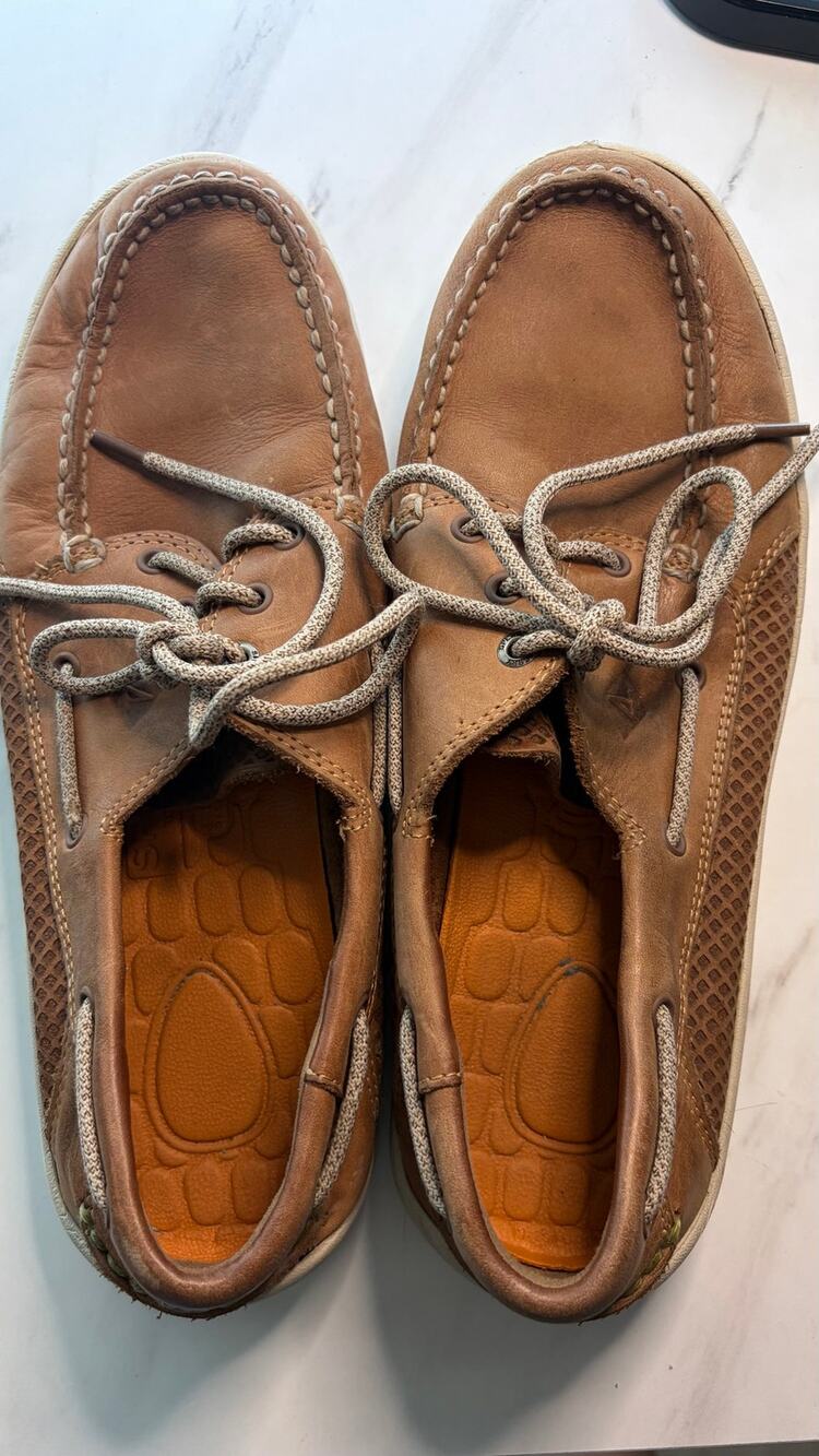 Sperry Top-Sider Mens 10 M Brown Leather Boat Shoes Deck Loafers Lace Up